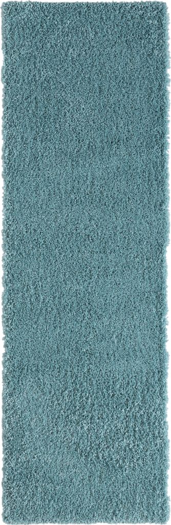 MY-RUG Teppich, Hochflorteppich Shaggy Star, 300x80, hellblau, leicht glänzend, extra flauschig, Läufer