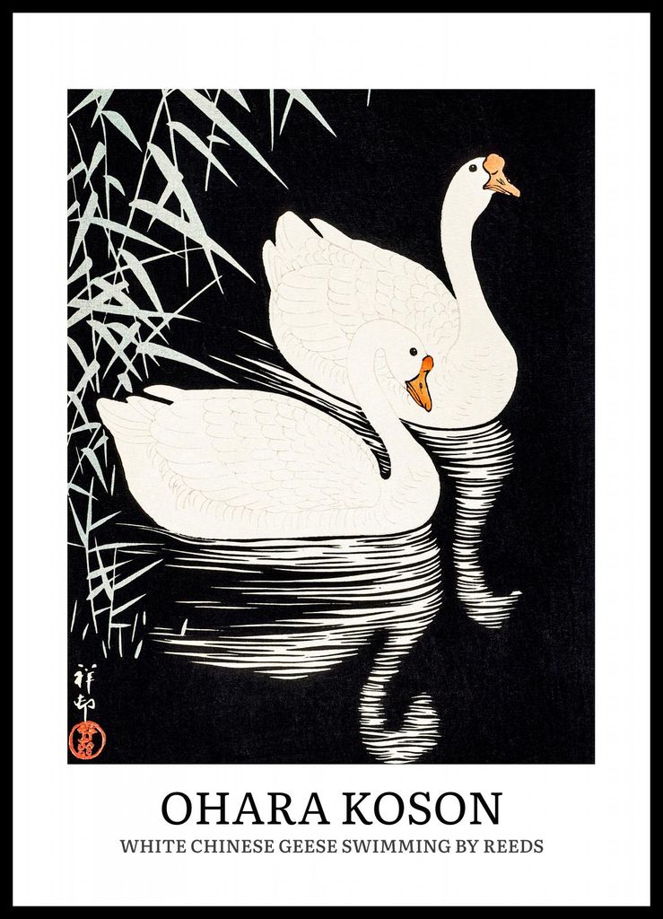 Plakat 50x70cm Design Gänse, Koson Vintage für das Wohnzimmer