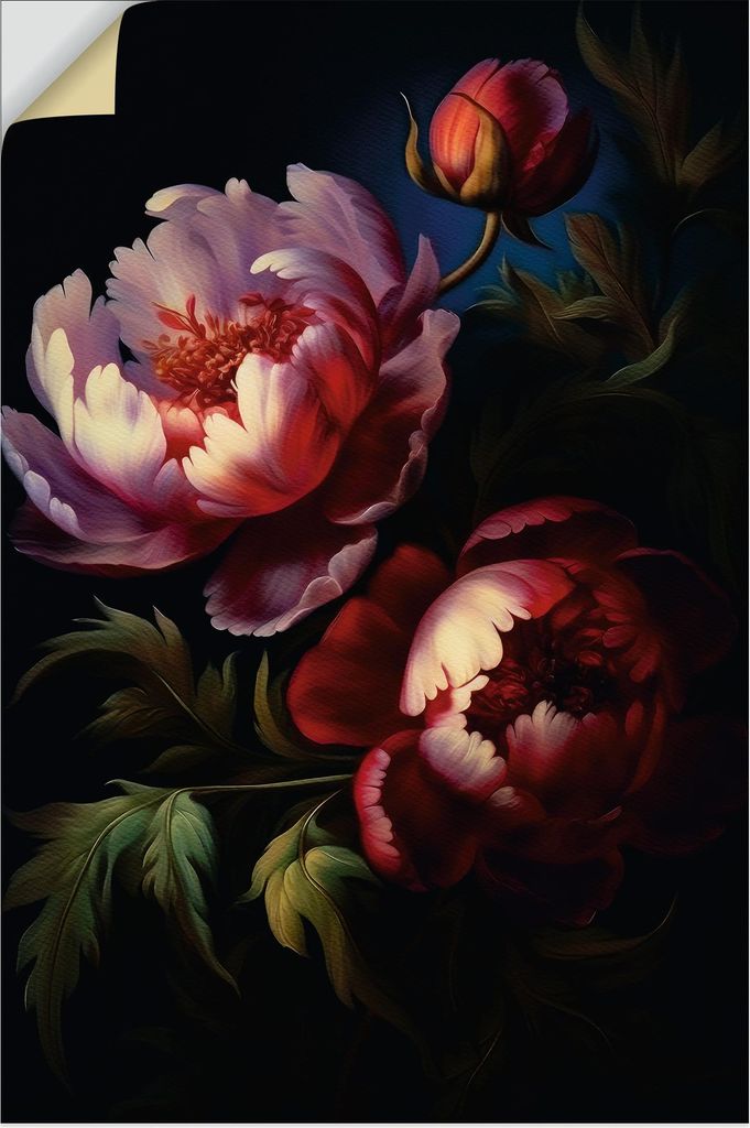 ARTland Wandbild, selbstklebend Üppiger Barock Mitternachts Garten Größe: 40x60 cm