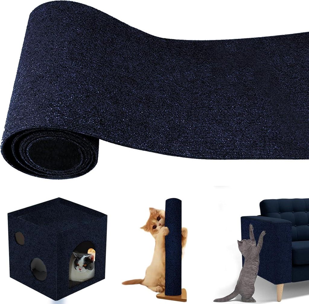 Selbstklebende Krabmatte für Katzen, Hillylolly Krabmat zum Aufkleben, mit lustigem Katzenball, Kletterwand für Katzen, Krabmatte für Katzen (he...