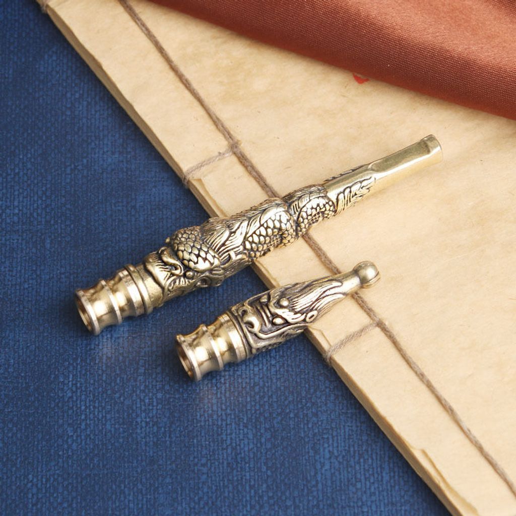 Retro Messing Drachenmuster Zigarettenspitze mit Produktbild 