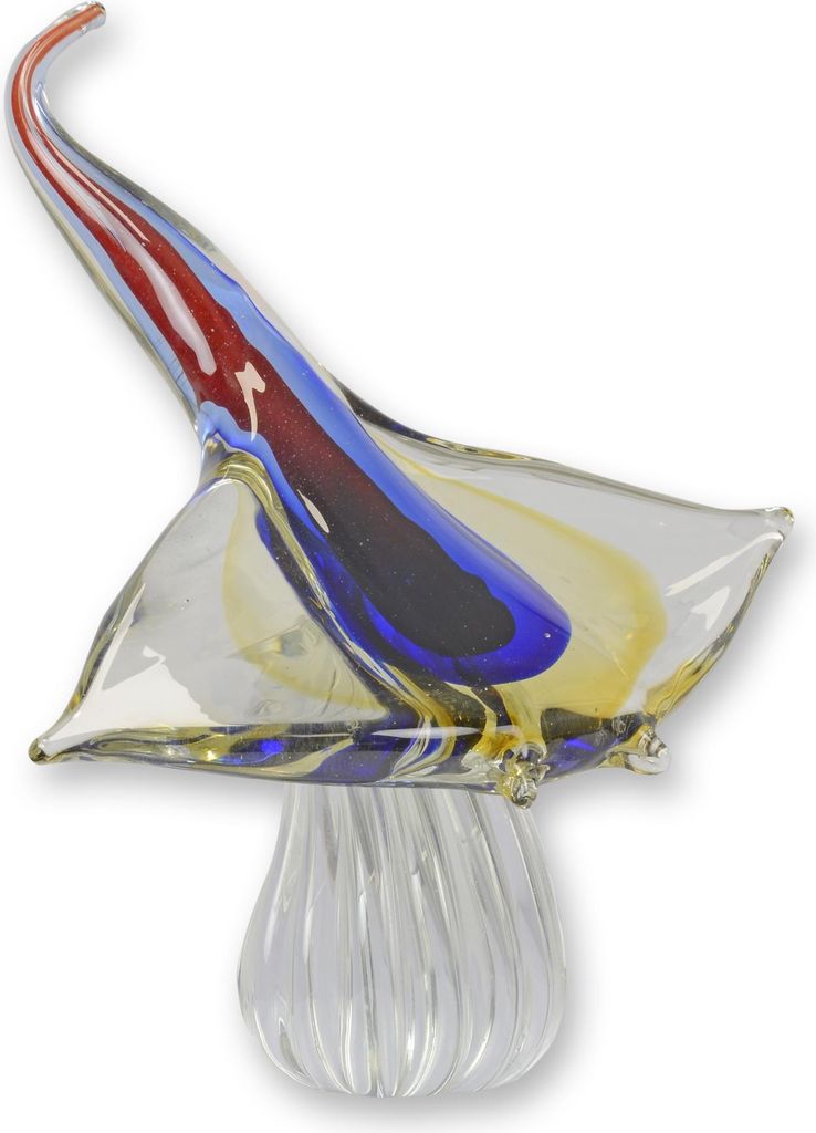 Eine Glasfigur im Murano-Stil, die einen Mantarochen darstellt Replikat Retro Design Dekoration