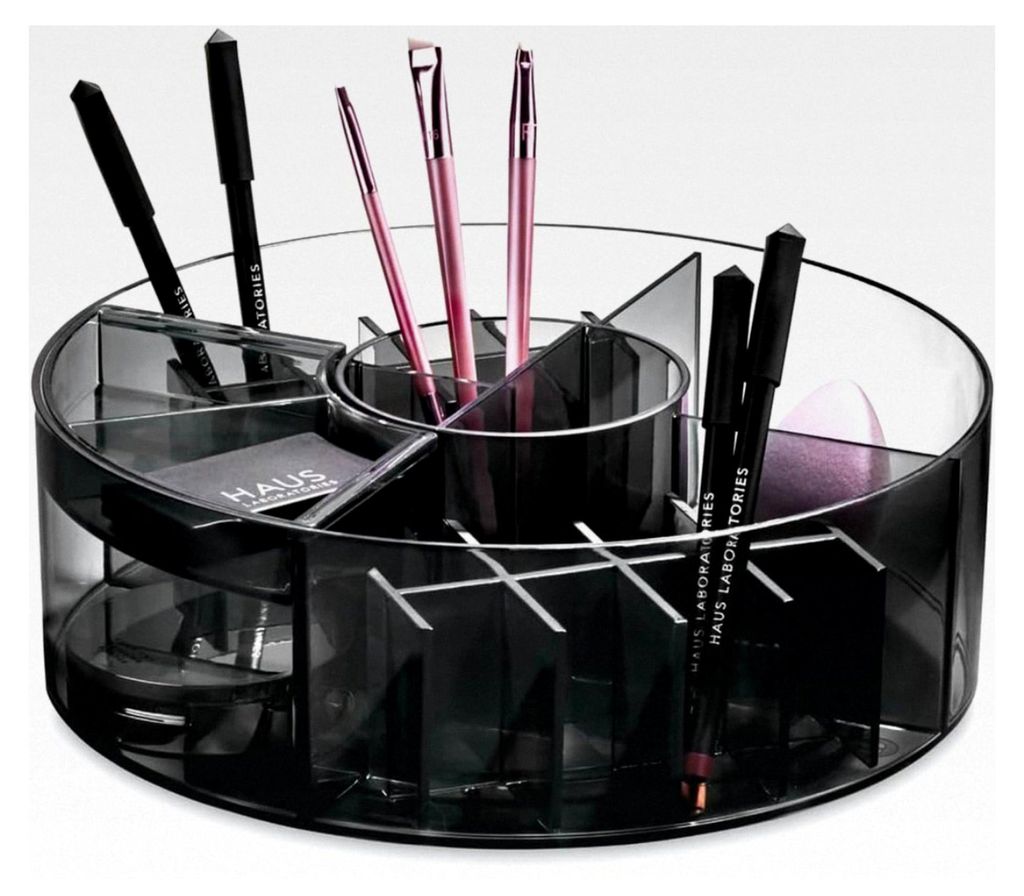 iDesign drehbarer Make-up Organizer, individualisierbare Schminkaufbewahrung aus der Signature Series by Sarah Tanno, Kunststoff-Beauty-Organizer f...