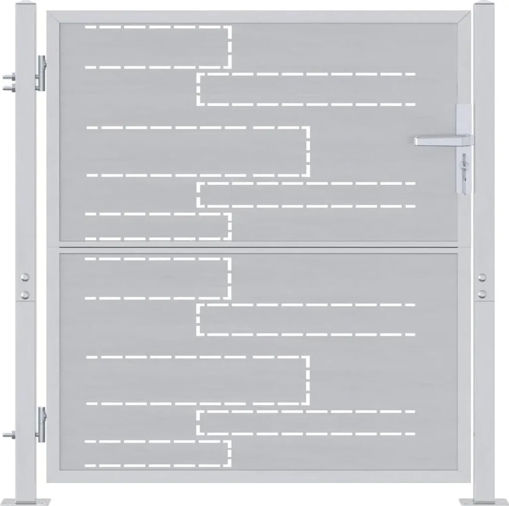 Portail de jardin anti-corrosion en inox 85x97 cm serrure haute qualité