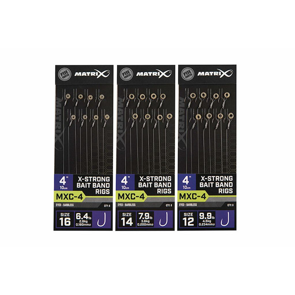 Matrix MXC-4 X-Strong Bait Band Rigs 10cm - Gr. 16 / 0,18mm