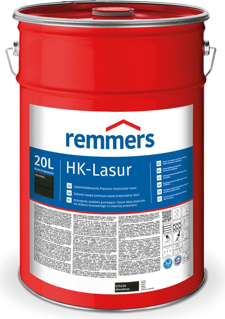 Remmers HK-Lasur 3in1 ebenholz (RC-790) 20 l, Holzlasur aussen