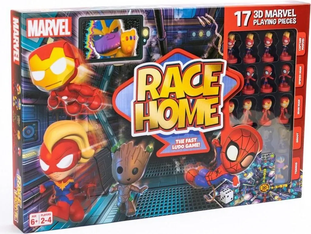 Jeu Race Home Marvel avec figurines - Design exclusif et plateau robuste