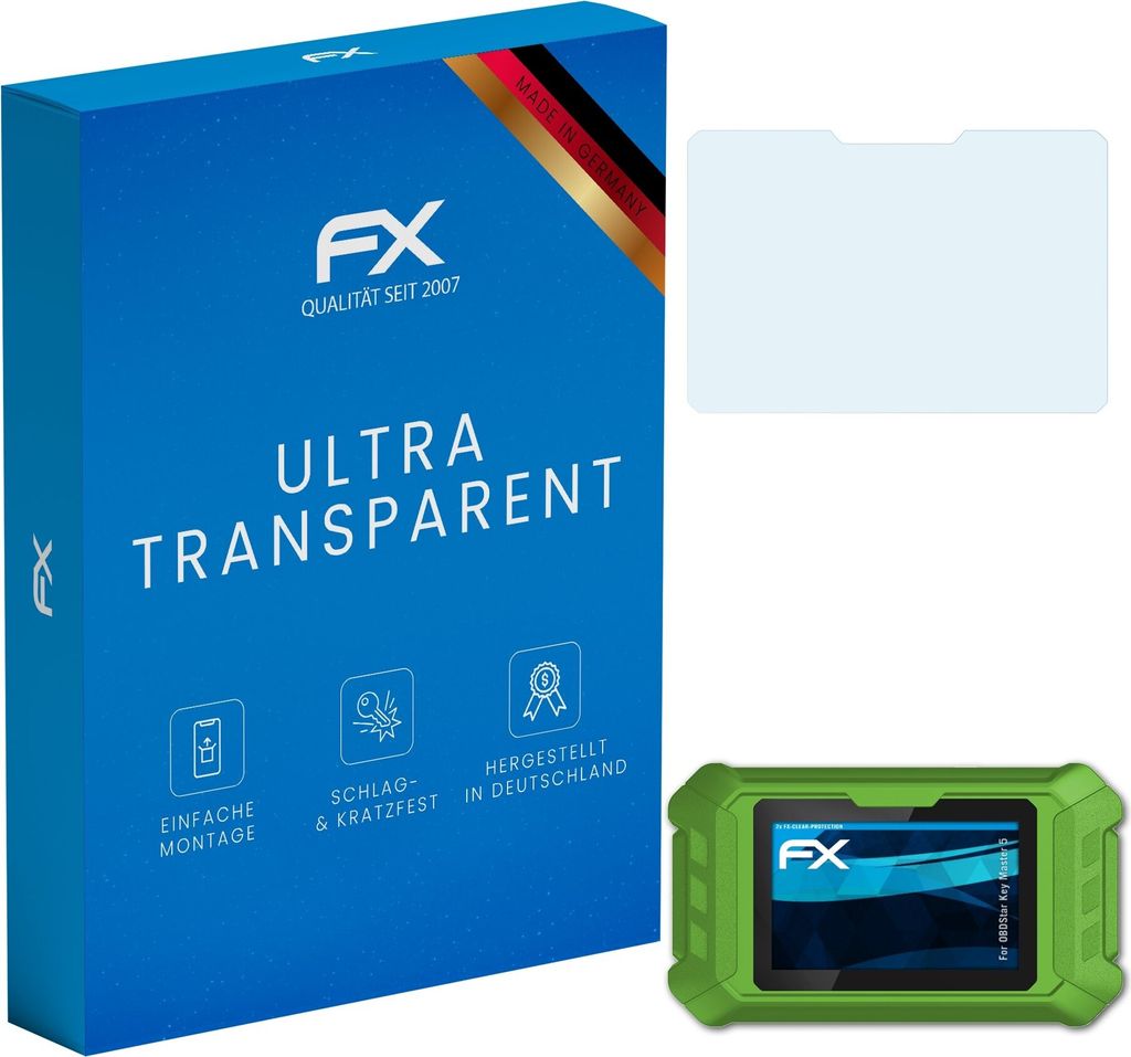 atFoliX FX-Clear 2x Schutzfolie kompatibel mit OBDStar Key Master 5 Displayschutzfolie
