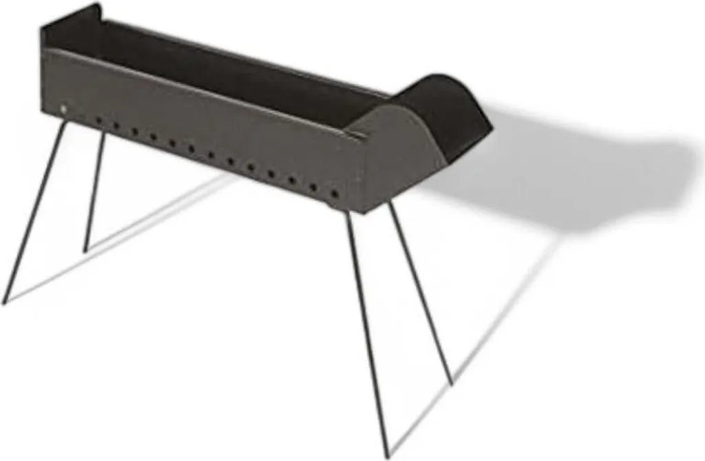 Barbecue à Brochettes Style Arrosticini en Acier Noir 80cm de Long