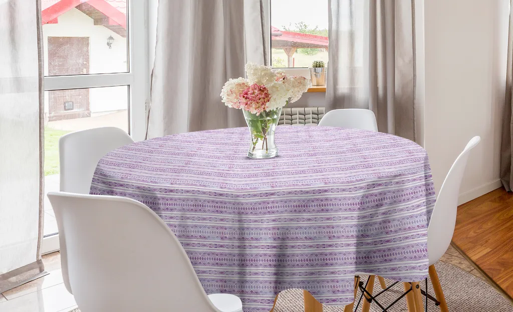 Tovaglia Rotonda 150cm Esterni Interni Viola Acquerello ABAKUHAUS