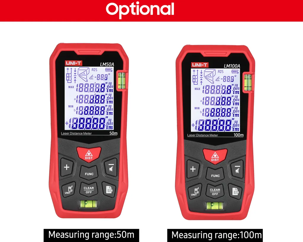 Télémètre Laser 50m UNI-T avec Mode Pythagore et Mémoire 99 de Groupes