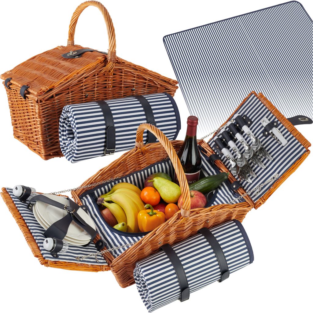 tectake® Picknickkorb Usedom für 4 Personen, mit Produktbild 