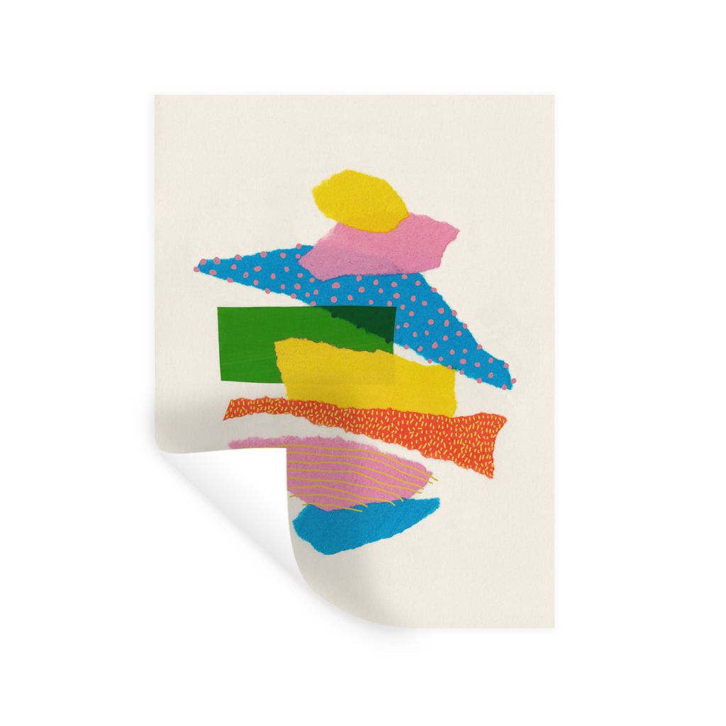 MuchoWow Wandtattoo Wandsticker Wandaufkleber Abstrakt - Kunst - Formen - Regenbogen 90x120 cm Selbstklebend und Repositionierbar - Faltenfrei