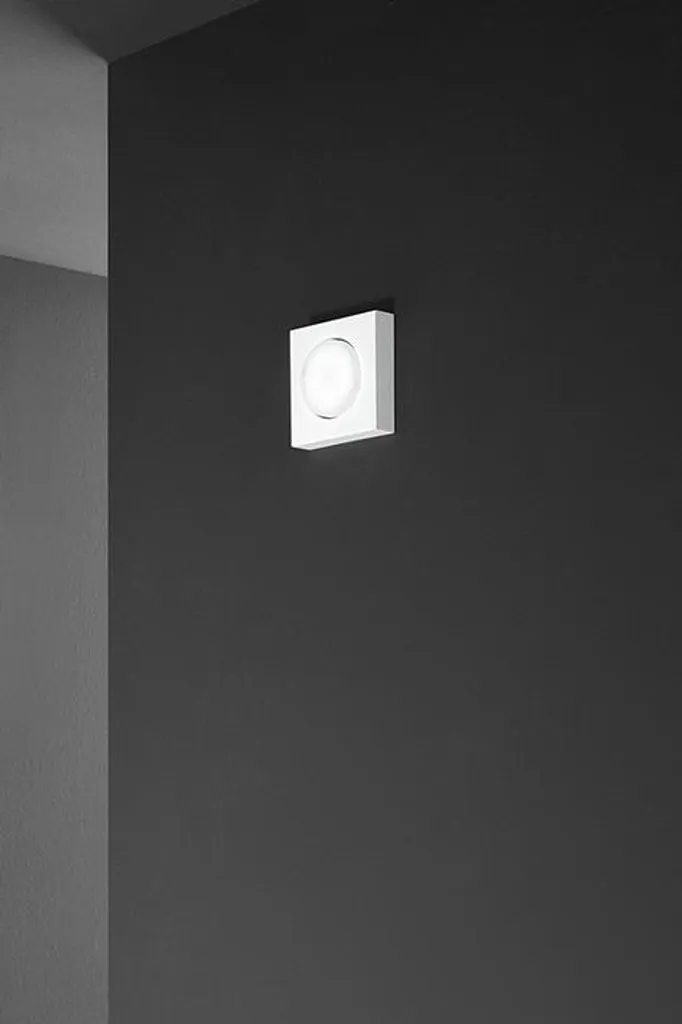 Bottone - Plafoniera Led da soffitto GX53 max 15W, Quadrata 11,5x11,5 cm, Metallo Verniciato, IP20 - Perenz - Bianca