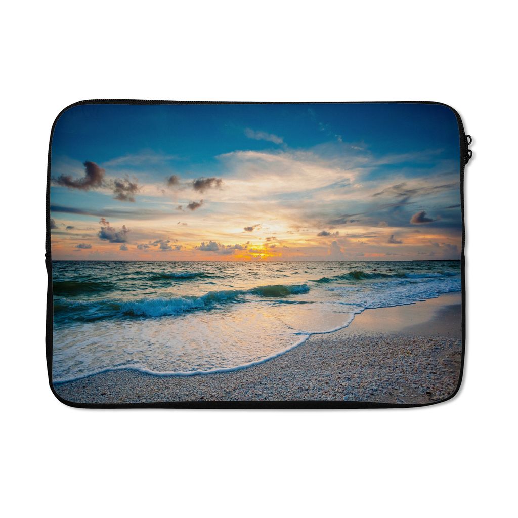 MuchoWow Laptop Hülle 13 Zoll Strand - Meer - Sonnenuntergang Laptoptasche - Laptophülle - Sleeve - Rundumschutz