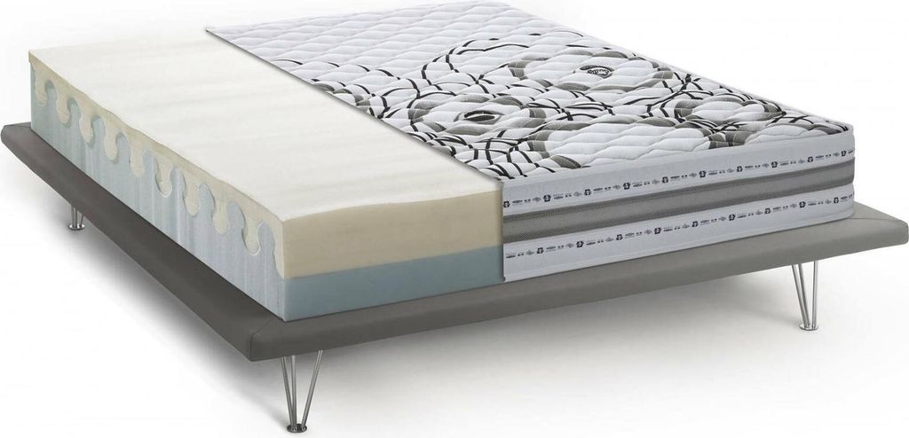 Quadratische und halbe Matratze Michelle, Memory-Foam- und Waterfoam-Matratze, 100% Italy, Anti-Milbe und hypoallergen, Cm 120x190h 22