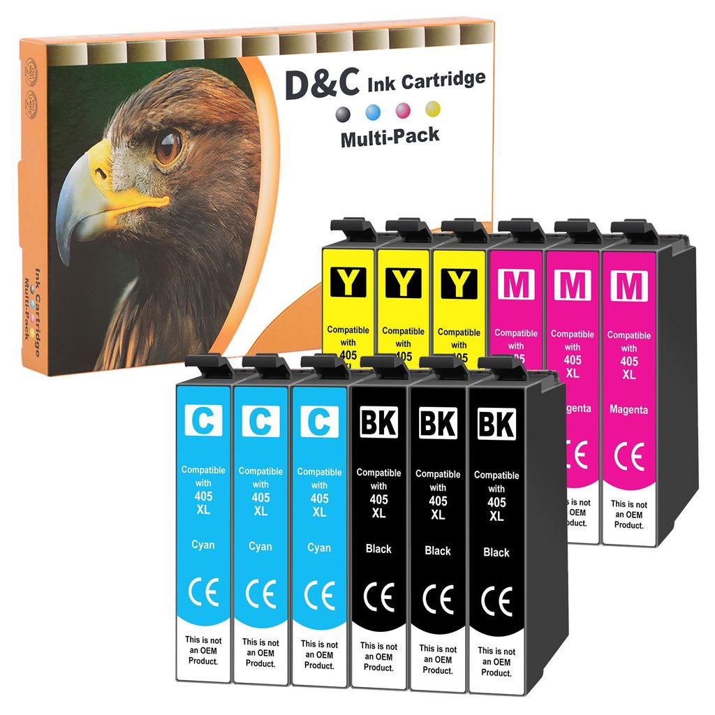 D&C 12pack 405 XL Tintenpatrone für Epson 405XL Patronen Produktbild 