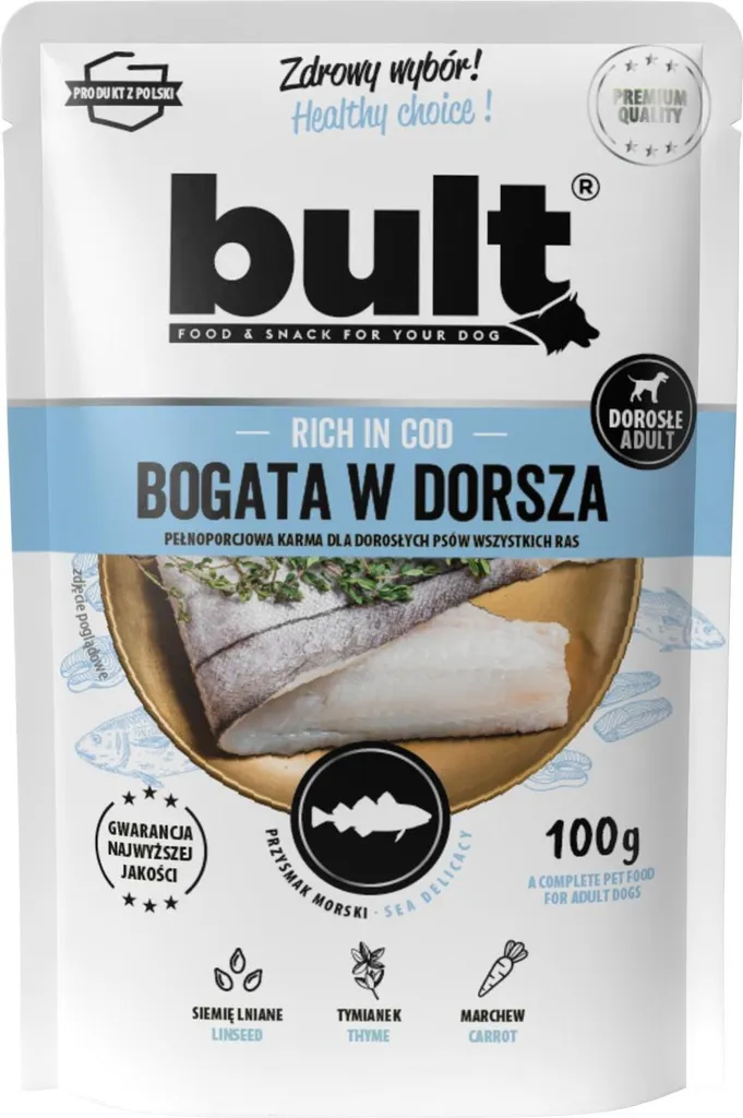 Nourriture Humide au Poisson pour Chien Bult Cabillaud en Sachet 100g