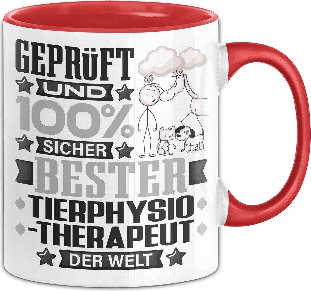 Tierphysiotherapeut Geschenk Lustiger Spruch für Tierphysiotherapeut Geschenkidee Bester Tierphysiotherapeut Der Welt (Rot)