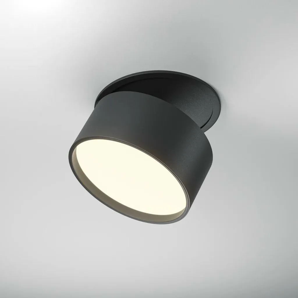 Éclairage plafond pour salon et chambre Spot encastré noir 12W Maytoni