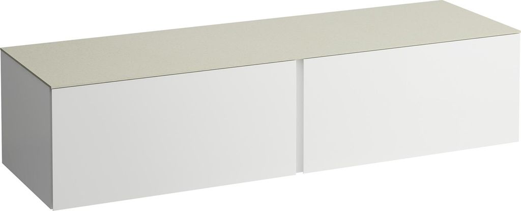LAUFEN ILBAGNOALESSI Schubladenelement, Steinplatte Calce Avorio, ohne Ausschnitt, 160x50x37mm, 2 Schubladen, H4313300972601