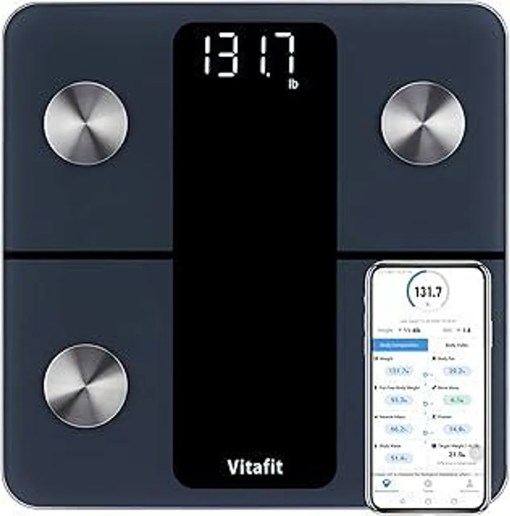 Bilancia Pesapersone Vitafit Nera: Design Smart e Analisi Corporea App
