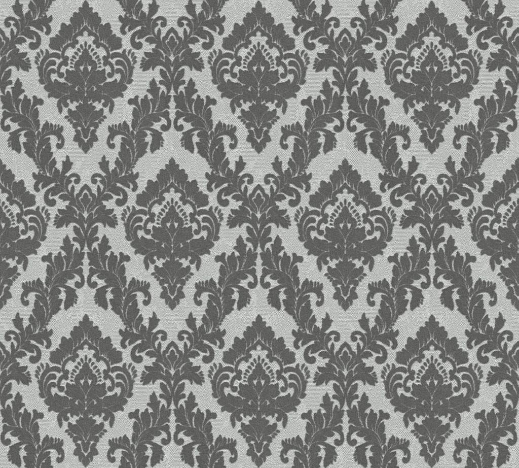 Architects Paper Barocktapete Castello Tapete mit Ornamenten Vliestapete mit Echtflock grau 10,05 m x 0,52 m