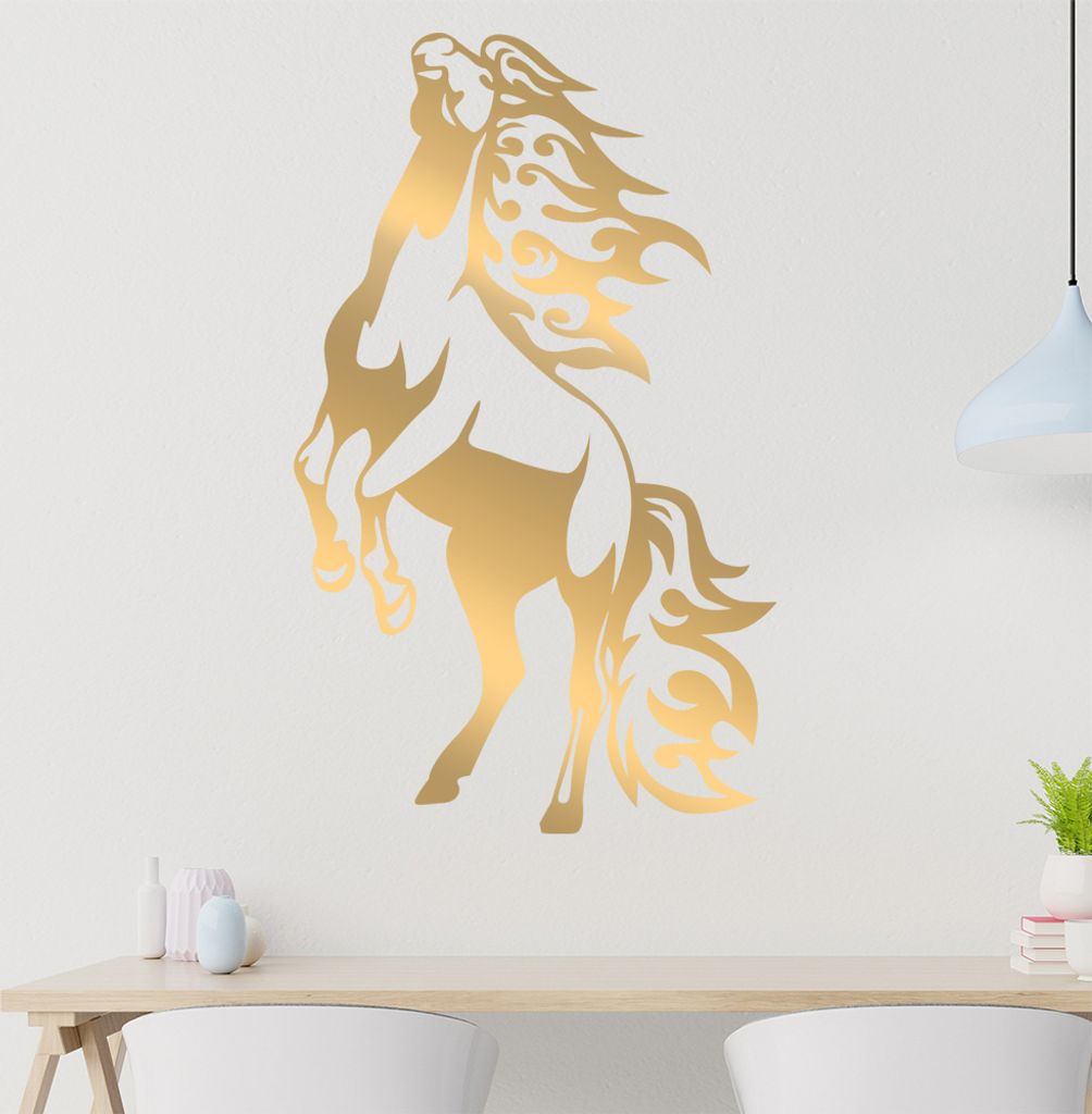 Flammen Pferd Wandtattoo in 6 Größen - Wandaufkleber Wall Sticker - Dekoration, Küche, Wohnzimmer, Schlafzimmer, Badezimmer