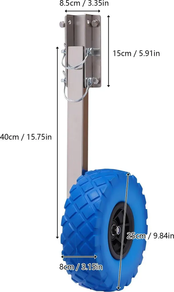 Roues de mise à l'eau pour déplacer seul un bateau sur sable et cale