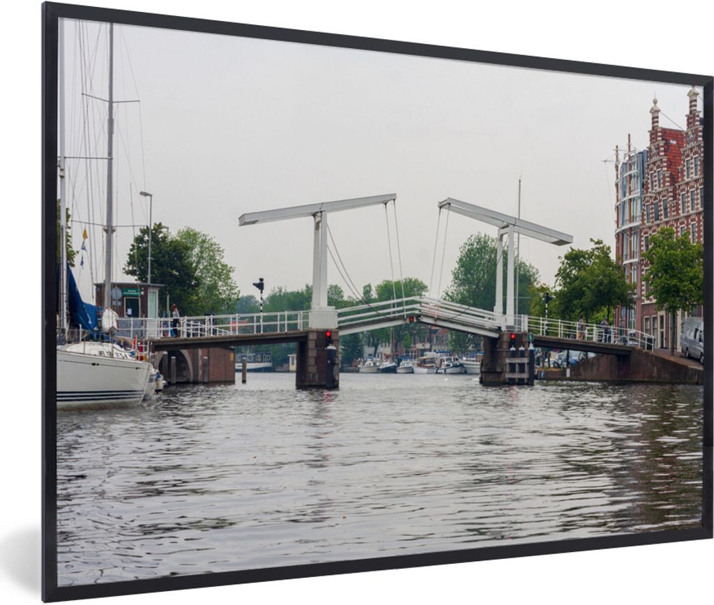 MuchoWow Gerahmtes Poster Haarlem - Wasser - Niederlande 30x20 cm - Poster mit Schwarzem Bilderrahmen Wandposter Rahmen Foto Bilder - Kunstdruck ...