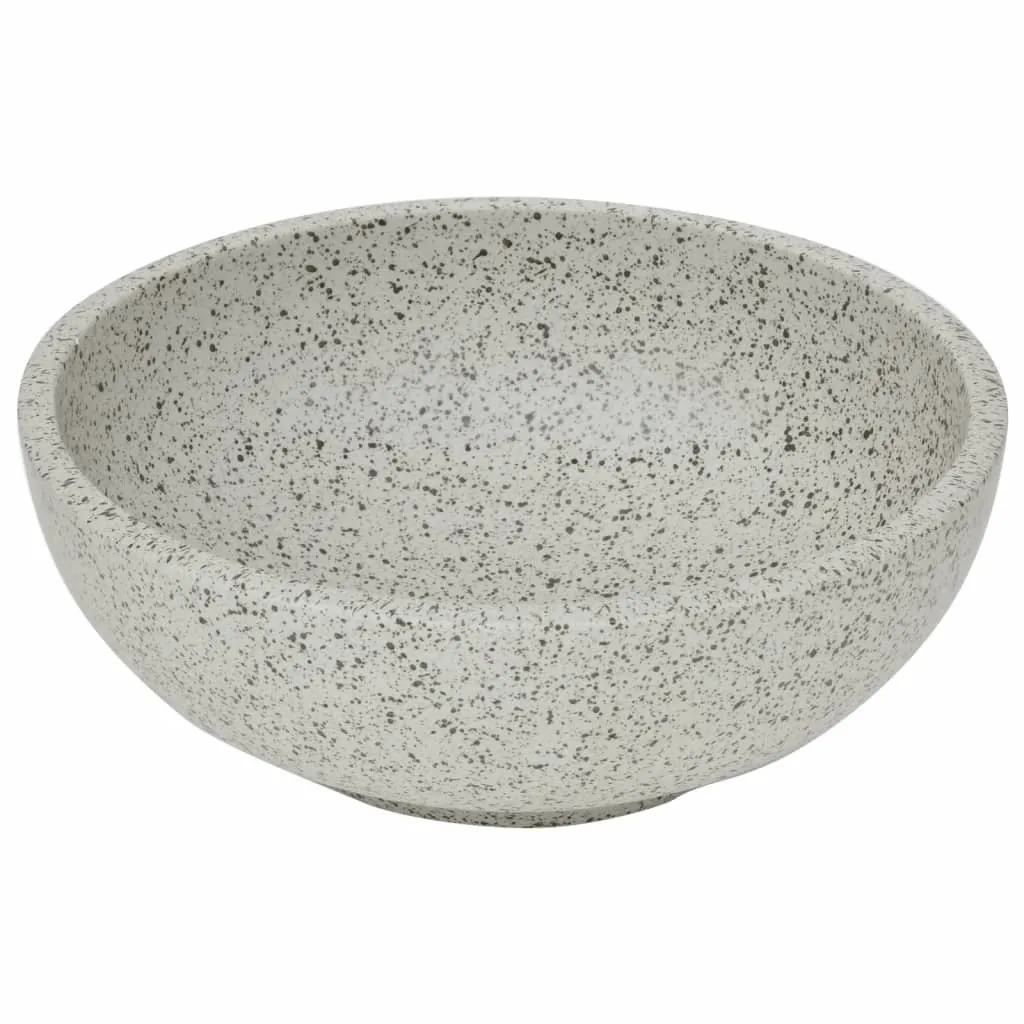 Lavabo Appoggio Grigio Rotondo Vetroceramica | Estetica Minimalista - 4