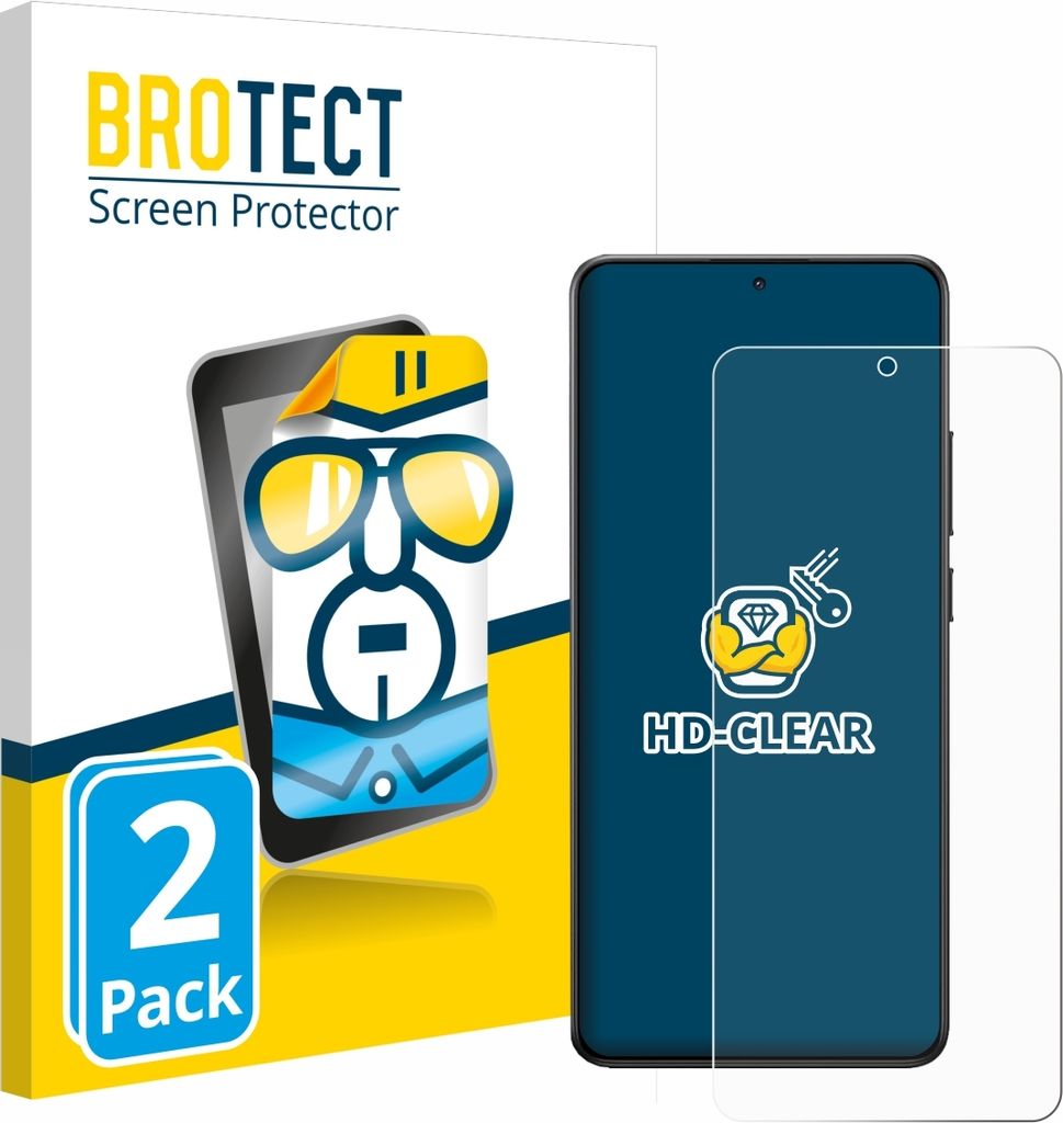 2x Für Xiaomi Poco X7 Pro Schutzfolie BROTECT Displayschutz Display Schutz Folie Klar Transparent