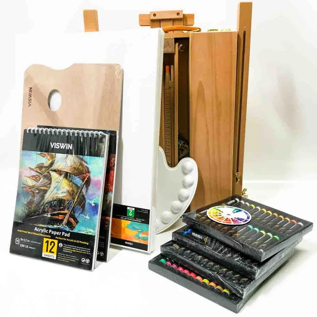 Set Pittura VISWIN 147 Pezzi: Specifiche Professionali e Cavalletto