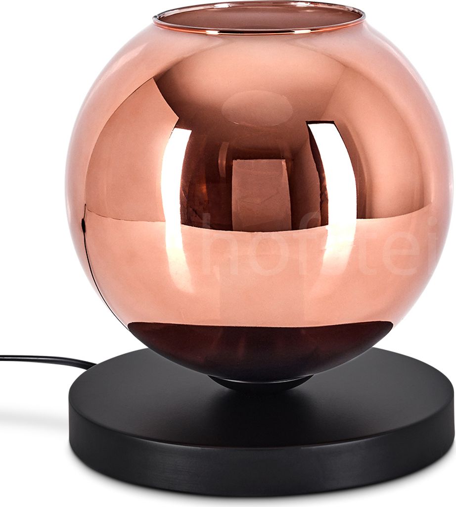 Carrone Tischlampe aus Metall/Glas in Schwarz/Kupferfarben