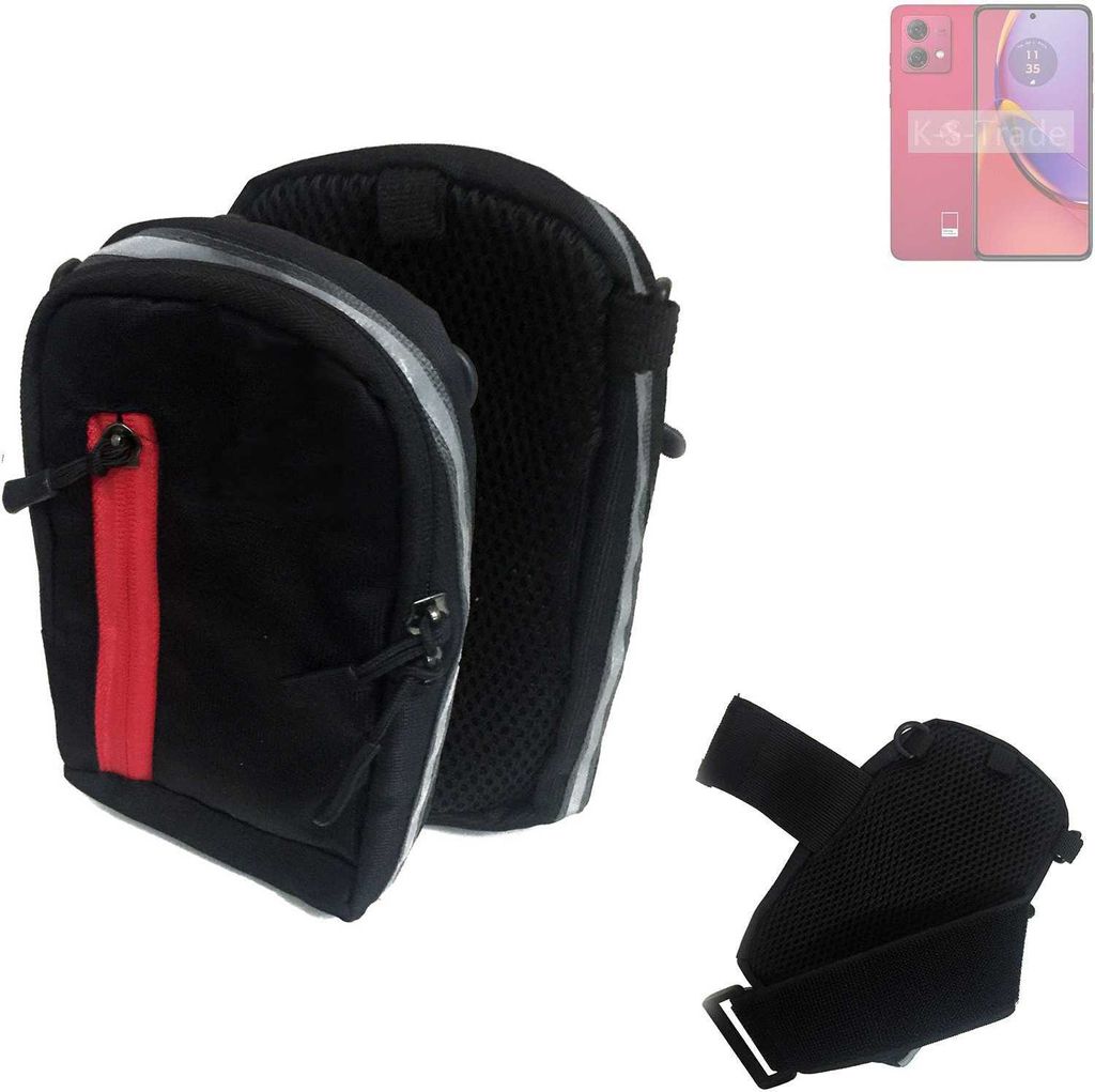 K-S-Trade Outdoor Gürteltasche Holster Umhängetasche kompatibel mit Motorola Moto G84 5G schwarz Handy Tasche Case travelbag Schutz Hülle Handy