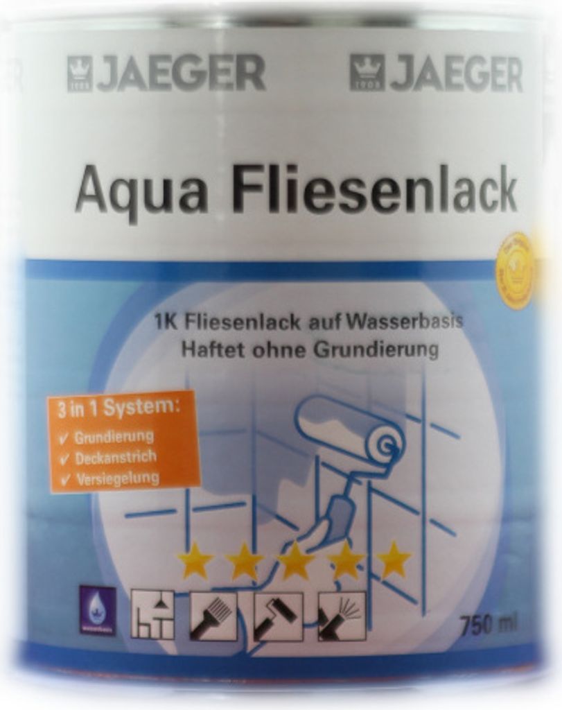 Jaeger Aqua Fliesenlack 875 3 in 1 weiß 750 ml Produktbild 