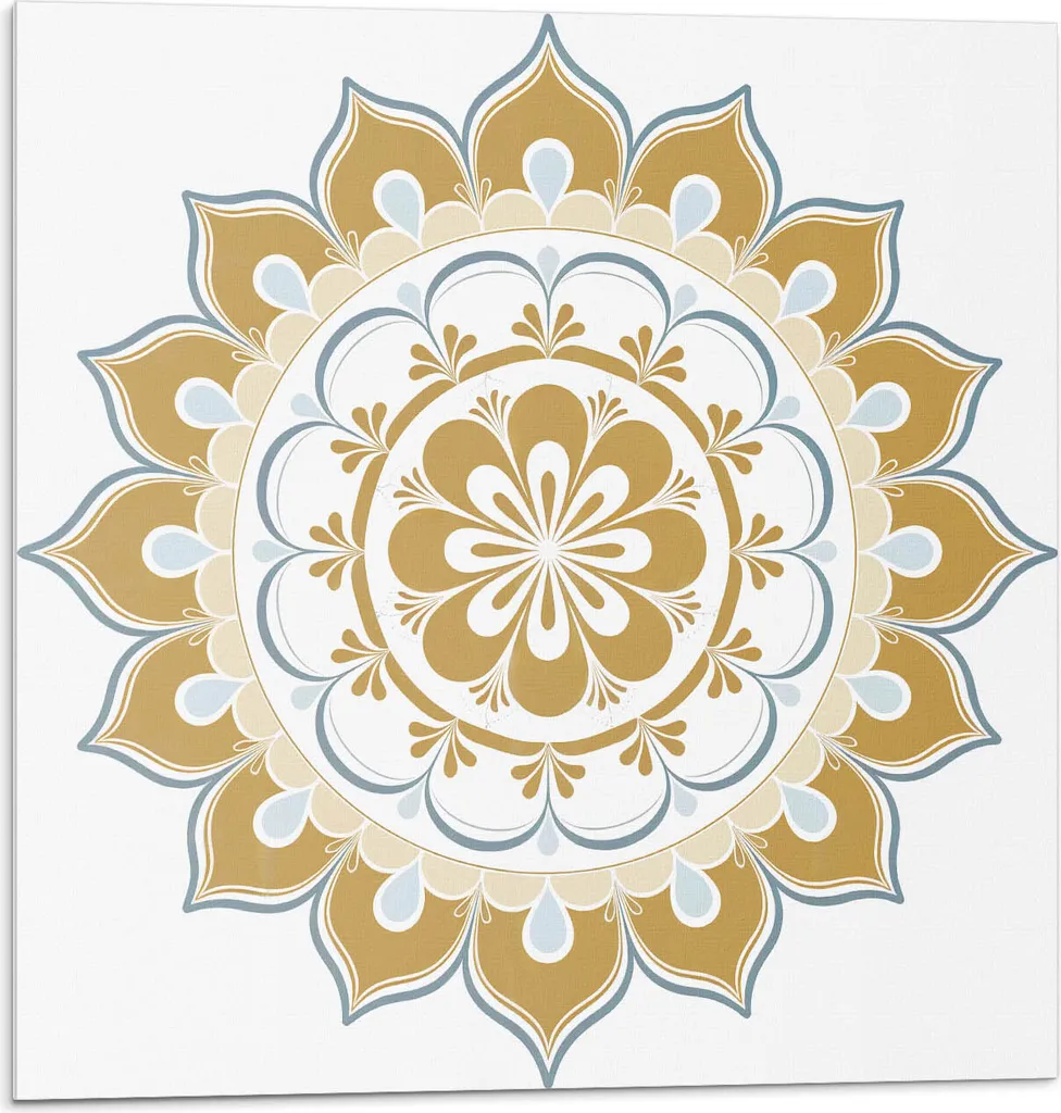 Pannelli Murali 3D Mandala Floreale - Set 4 Pezzi 50x50 Autoadesivi