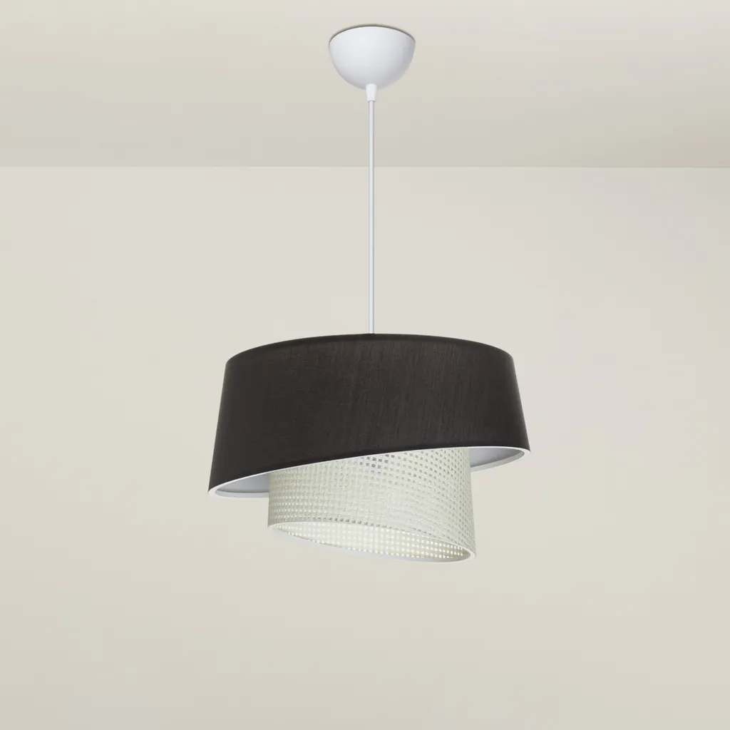 Lampada a sospensione Wigan Ø34 cm Grigio Scuro/Bianco - Illuminazione Design