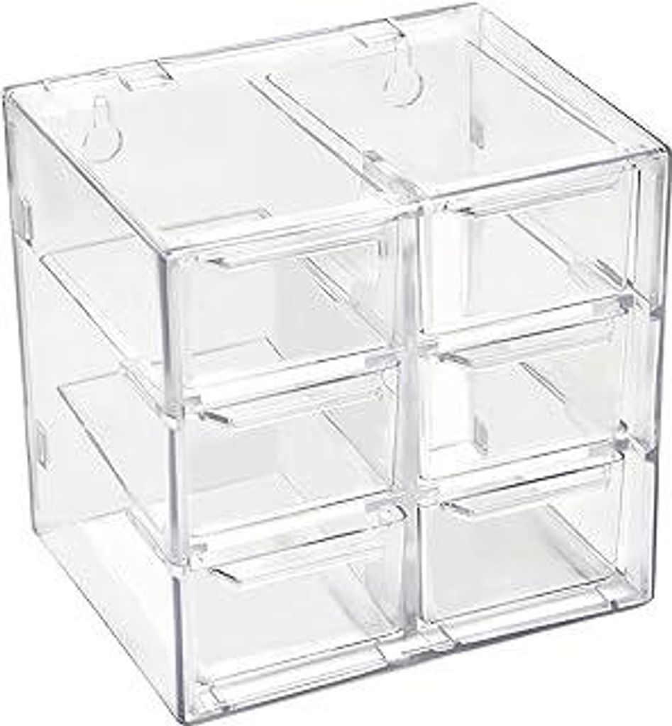 Kosmetik Aufbewahrungsbox, Schubladenschrank Kunststoff, Stapelbarer Schubladenbox für Desktop Storage, Schreibtisch Organizer mit 6 Schubladen, K...