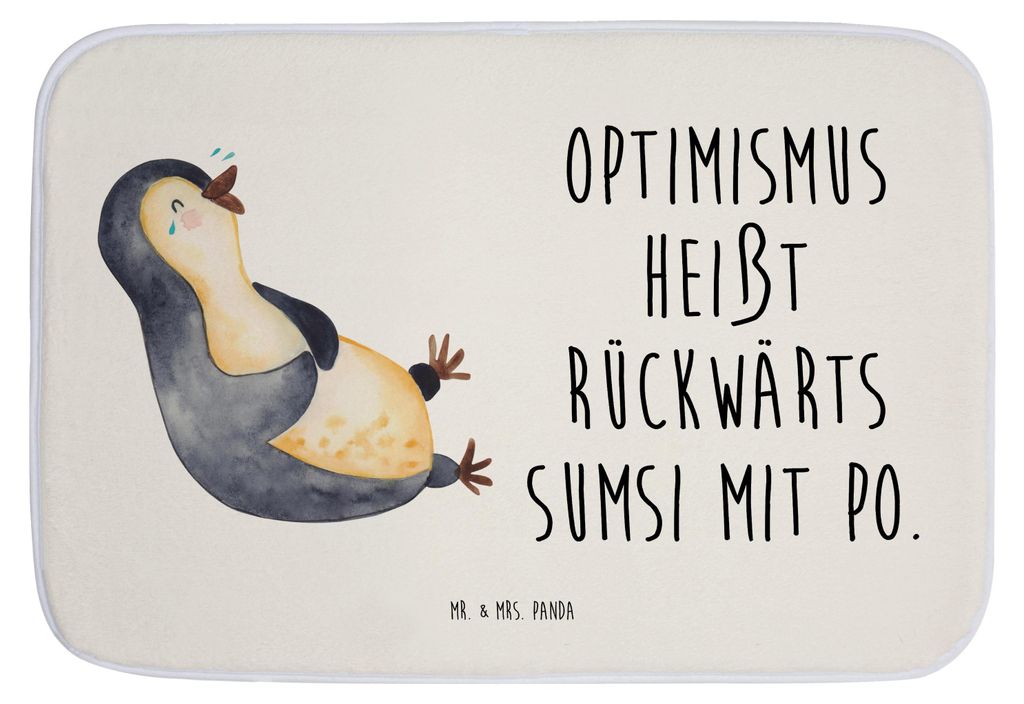 Mr. & Mrs. Panda Badematte Pinguin Lachen - Weiß - Geschenk, Fröhlich, Humor, Badteppich, Badezimmerteppich, duschmatte, Badvorleger, Badezimmer ...
