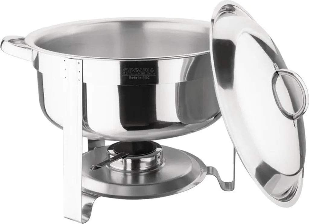 Chafing Dish Olympia Vienna en Inox Poli avec Support de Brûleur Inclus