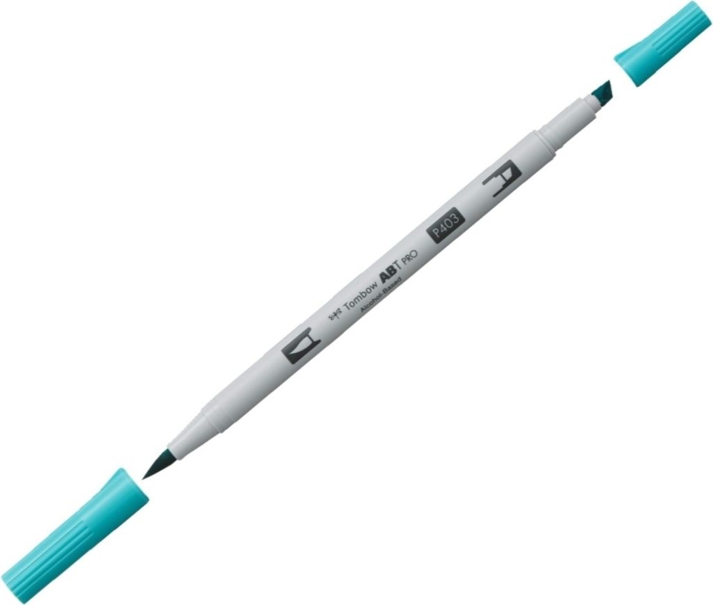 Dual-Fasermaler ABT Pro Keilspitze/Pinselspitze Alkoholbasis bright blue Packung mit 3 Stück