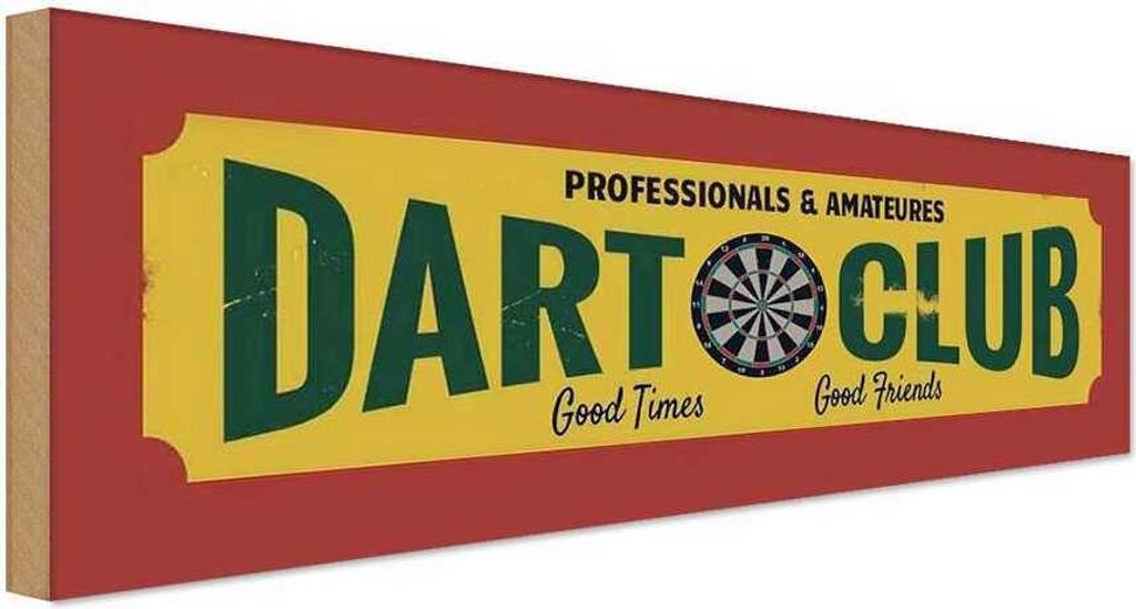 vianmo Holzschild 10x27 cm Dart Club professionals Amateur Sport Hobby