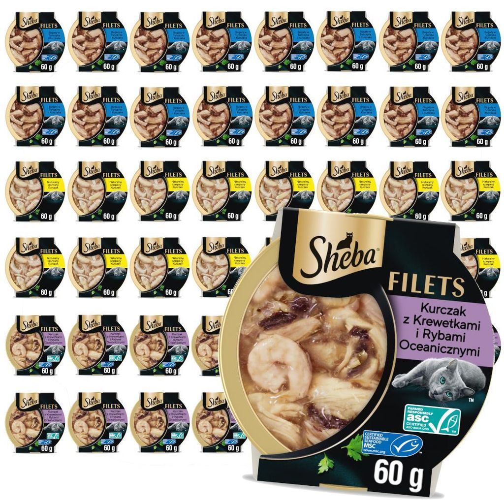 Sheba Filets 48x60g Nassfutter für Katzen, Geschmacksmix Produktbild 