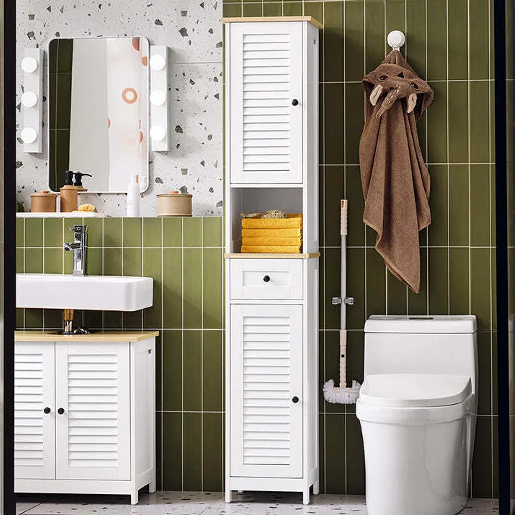 Meuble haut de salle de bain respirant - Rangement MDF design 170 cm