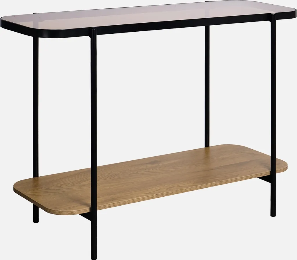 Consolle Lusso Vintage 110 cm Vetro e Metallo Nero | Home Decor