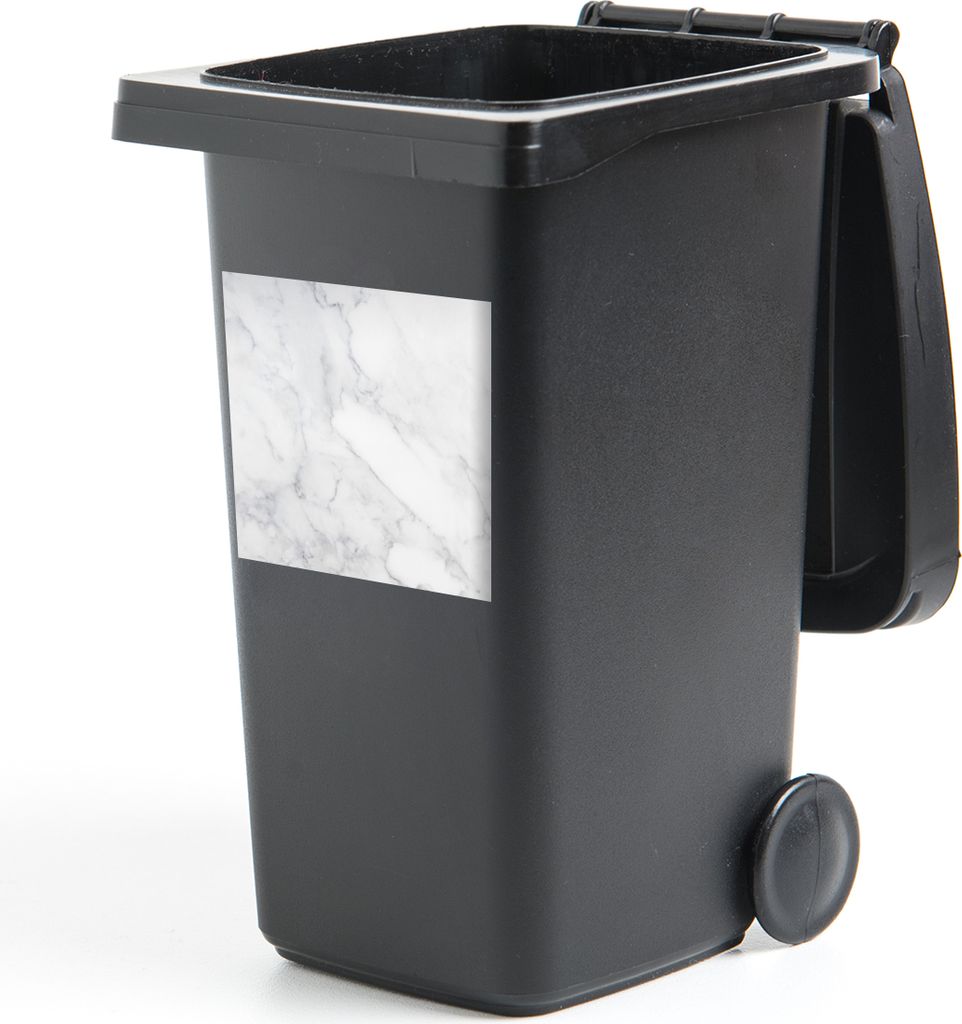 MuchoWow Mülltonnenaufkleber Marmor - Weiß - Grau - Luxus - Marmoroptik - Stein 40x40 cm - Abfall-Aufkleber - Container - für Abfallcontainer