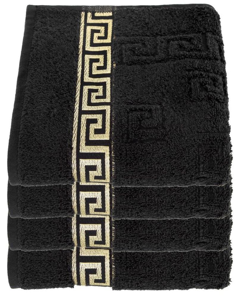 Luxus Medusa Handtücher 4er Set 50x90 cm - Schwarz - Produktbild 