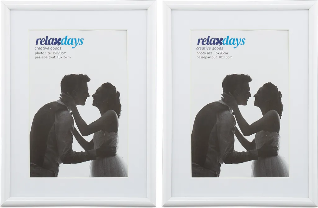 Lot 24 cadres photo blancs 15x20 cm avec vitre en verre et support