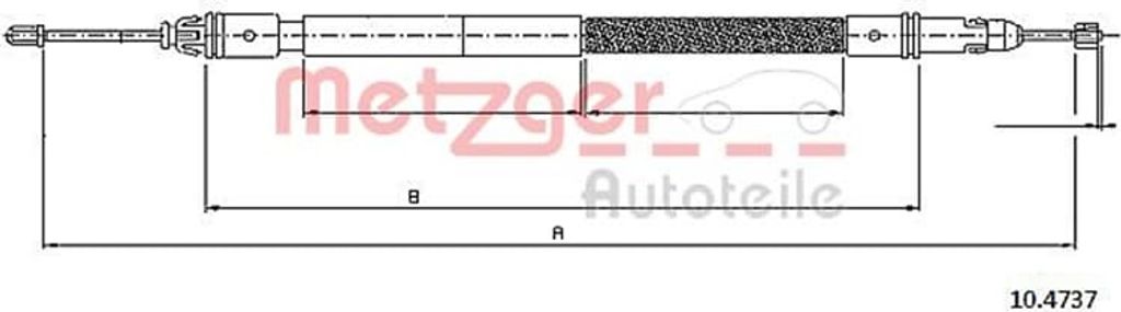 METZGER Handbremsseil Seilzug Feststellbremse für FIAT Scudo (270, 272) Hinten Links Hinten Rechts Rechts 10.4737